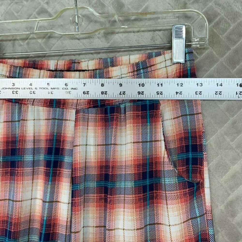 Lildy Pants Womens Small Plaid Baggy Straight Leg Lightweight Flowy High Rise - Picture 5 of 13